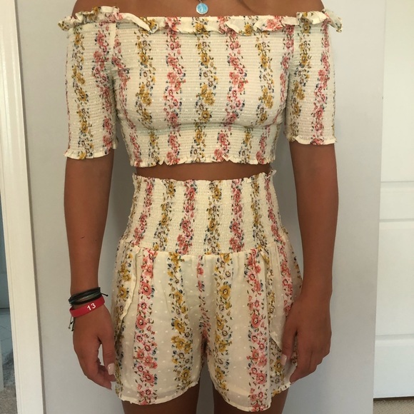 Strapless, floral set